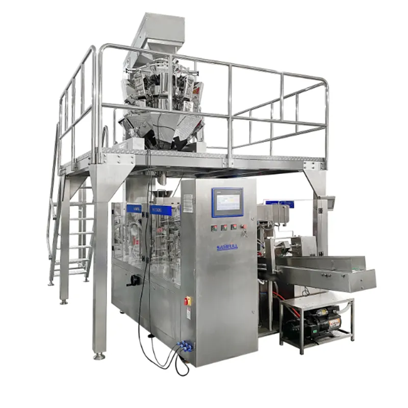 Multihead Granule Zipper Doypack Filling and Sealing Machine