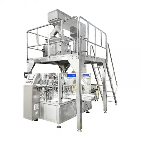 Premade Pouch Four-Head Weigher Filling & Sealing Machine with Platform