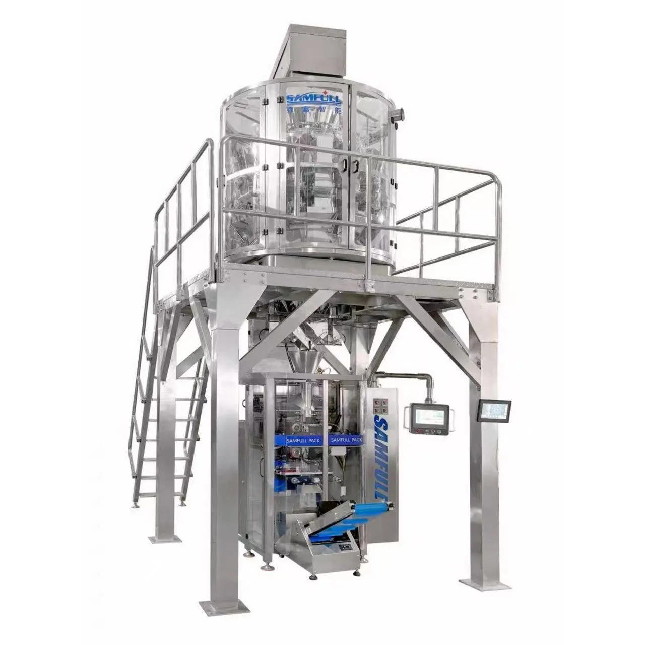Right side view of automatic high speed vertical granule packaging machine