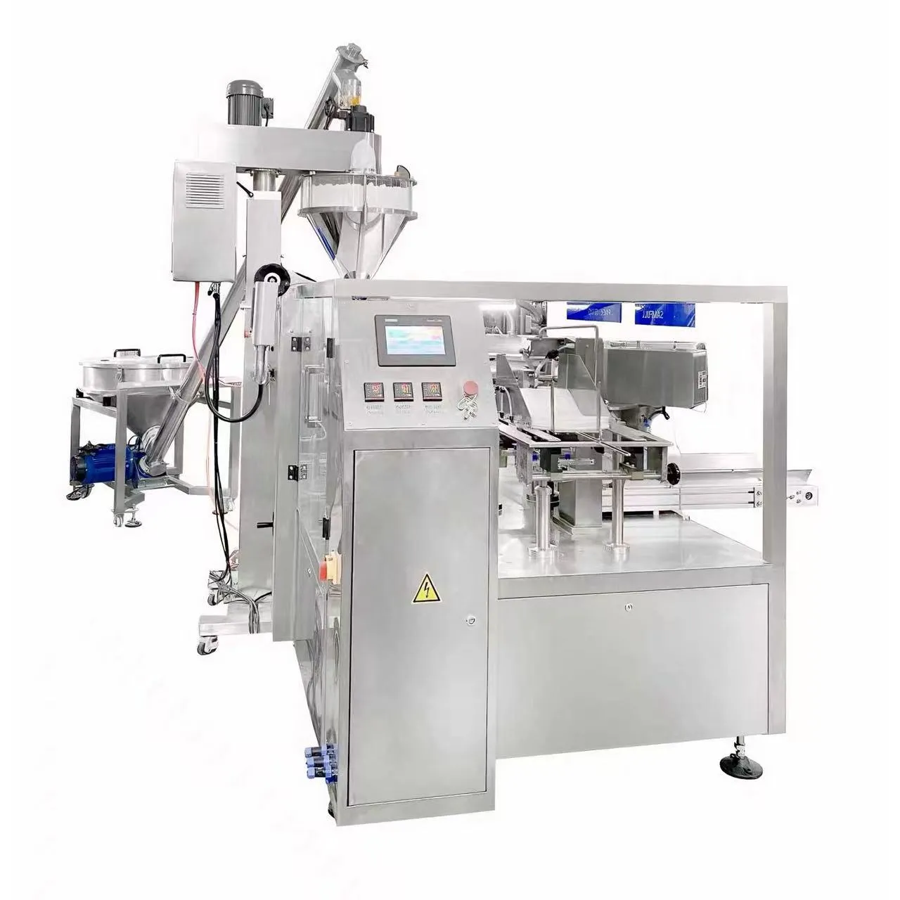 auger dosing system and sealing detail for powder packaging