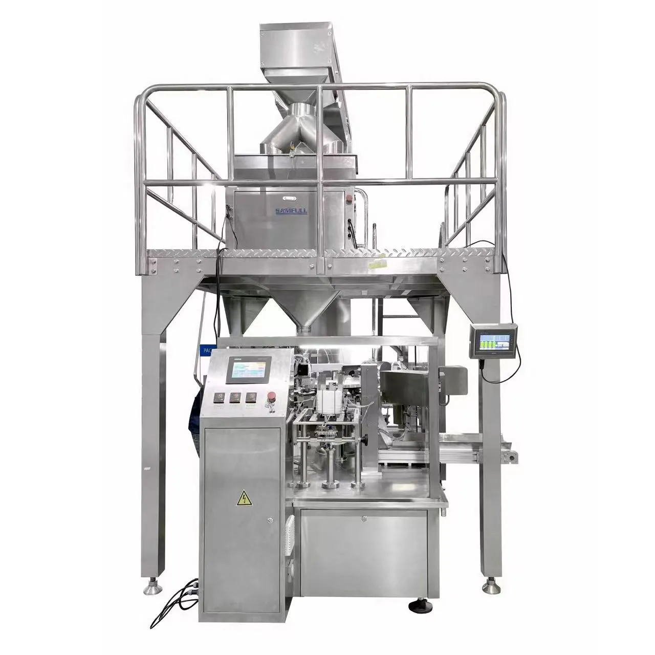 stand up doypack pouch filling sealing process