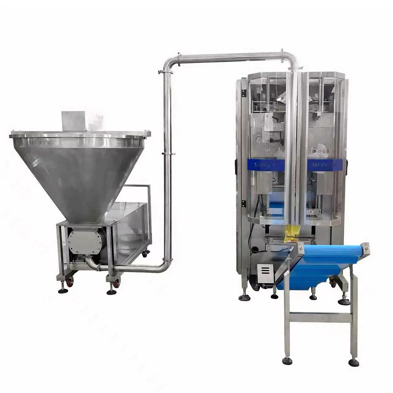 front view of vertical form fill seal (VFFS) packing machine
