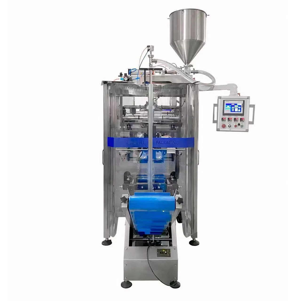 liquid, jam, and paste dosing system detail for VFFS packing