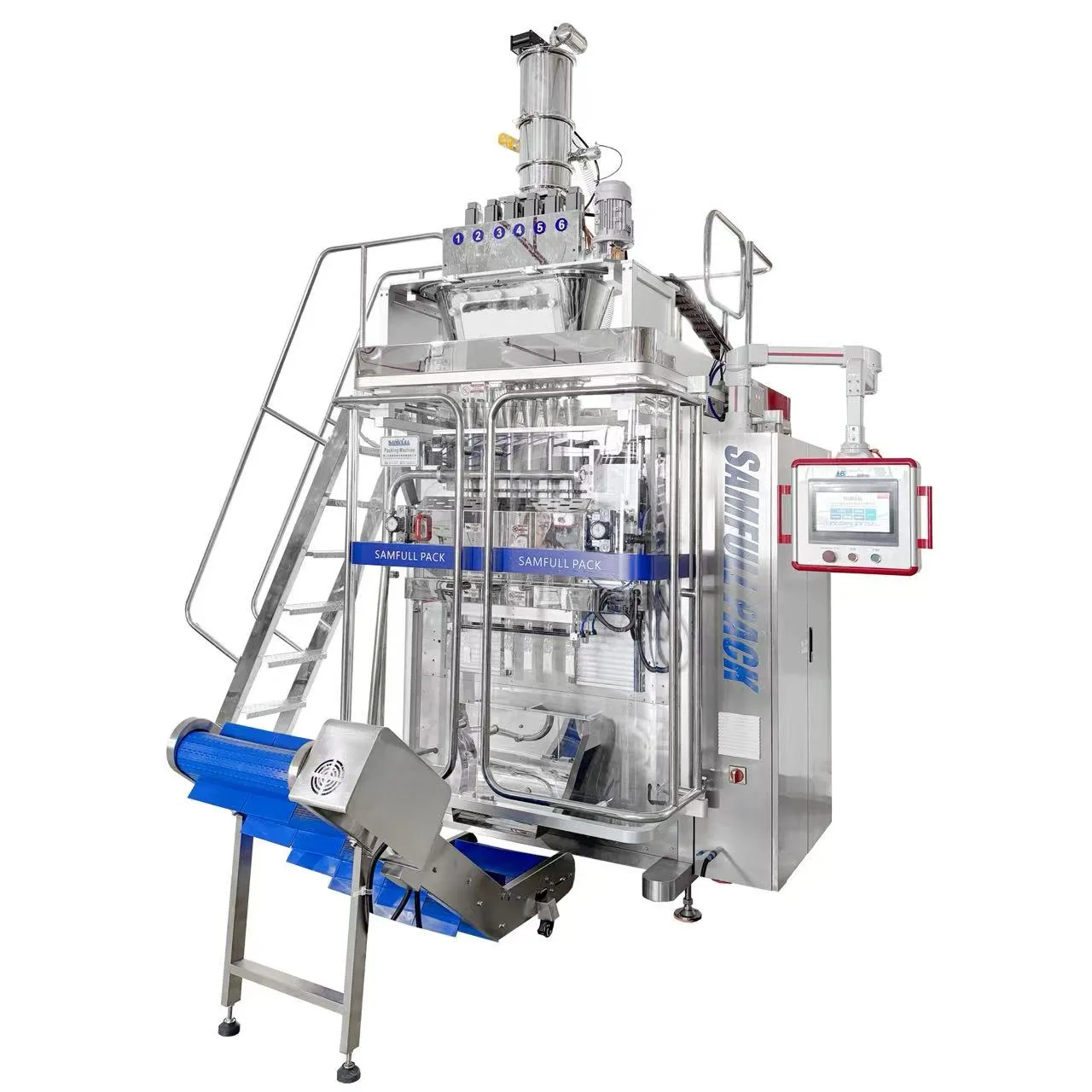 Four to ten lane powder packing machine for high-speed sachet packaging
