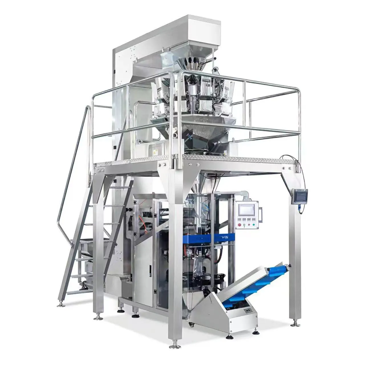 Heat sealing system of VFFS machine for industrial granule and hardware pouch packing