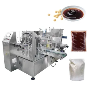 Soybean Paste And Sauce Packaging, Paste Sauce Premade Pouch Packing, Rotary Premade Pouch Filling And Sealing, Automatic Doypack Packaging Solution