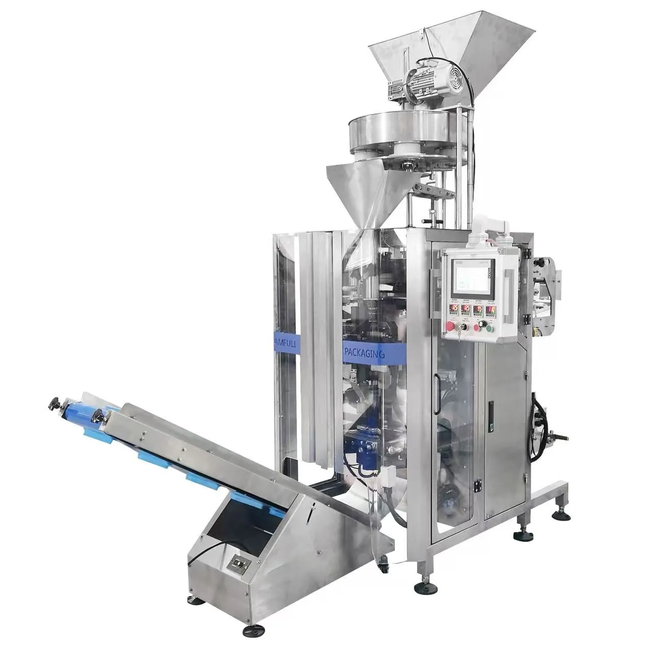 tainless steel granular bagging machine with PLC touch screen control interface