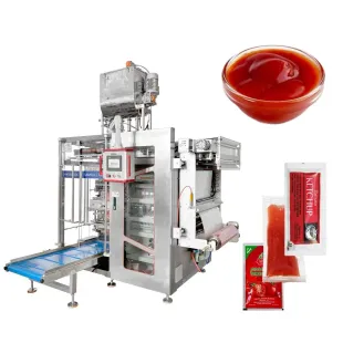 Tomato Ketchup Four Side Seal Multi-Lane Packaging, Sauce and Fruit Jam Sachet Filling and Sealing, Multi-Track Liquid and Paste Packing Solution