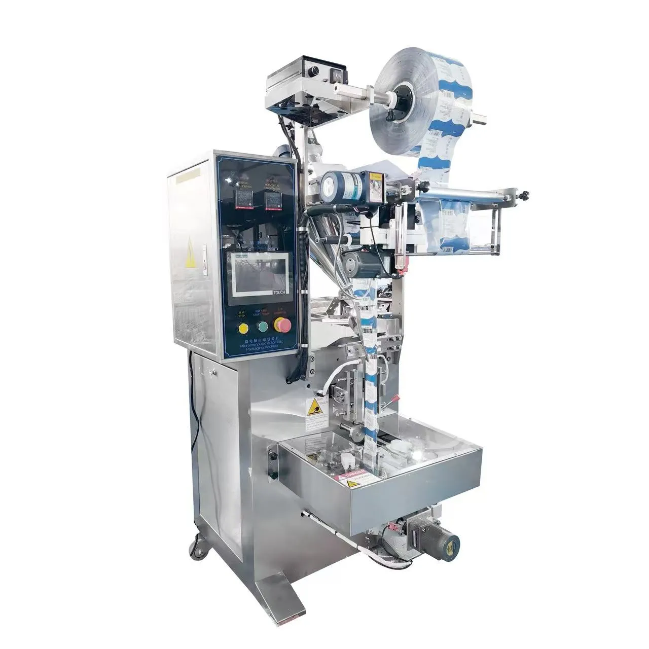 Compact vertical bag forming system