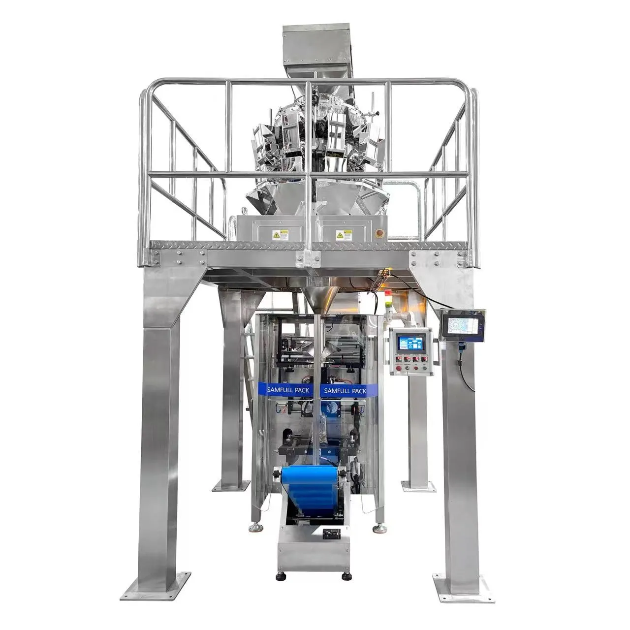 Finished pet food pellet bags from VFFS packaging machine