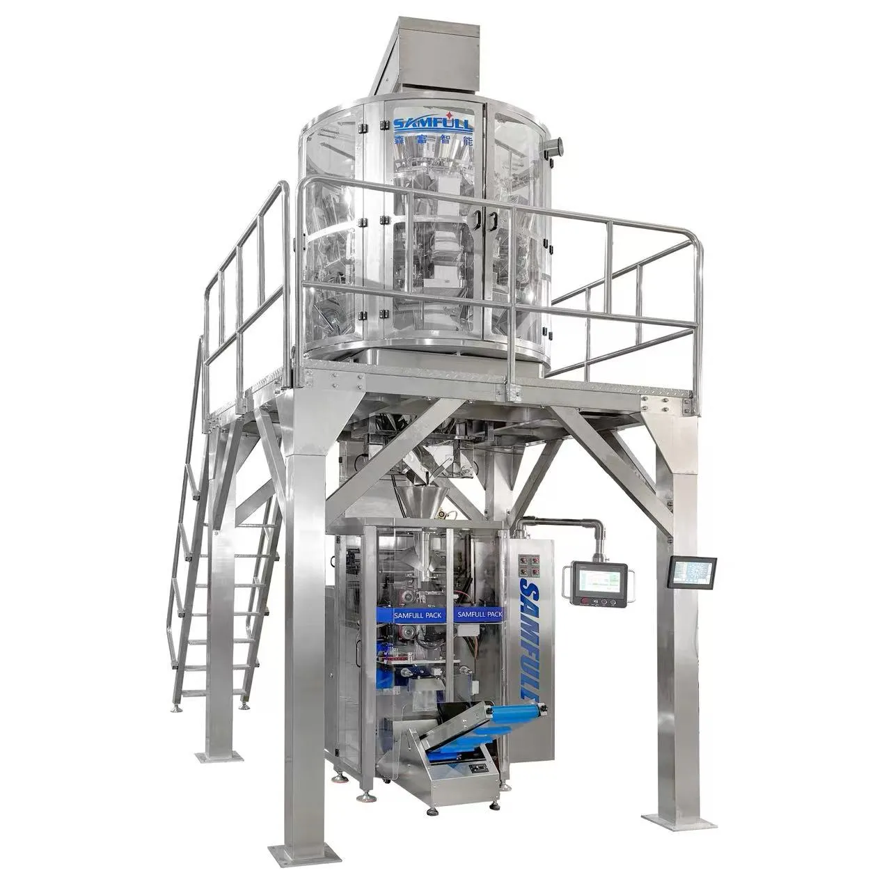 Precision weighing system for popcorn and snacks