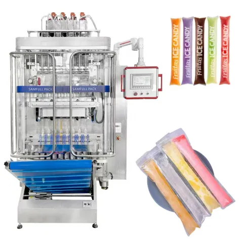 4–10 Lane Ice Pop Packaging Machine for Multi-Flavor Ice Pops and Popsicles with Automatic Liquid Filling and Sealing System