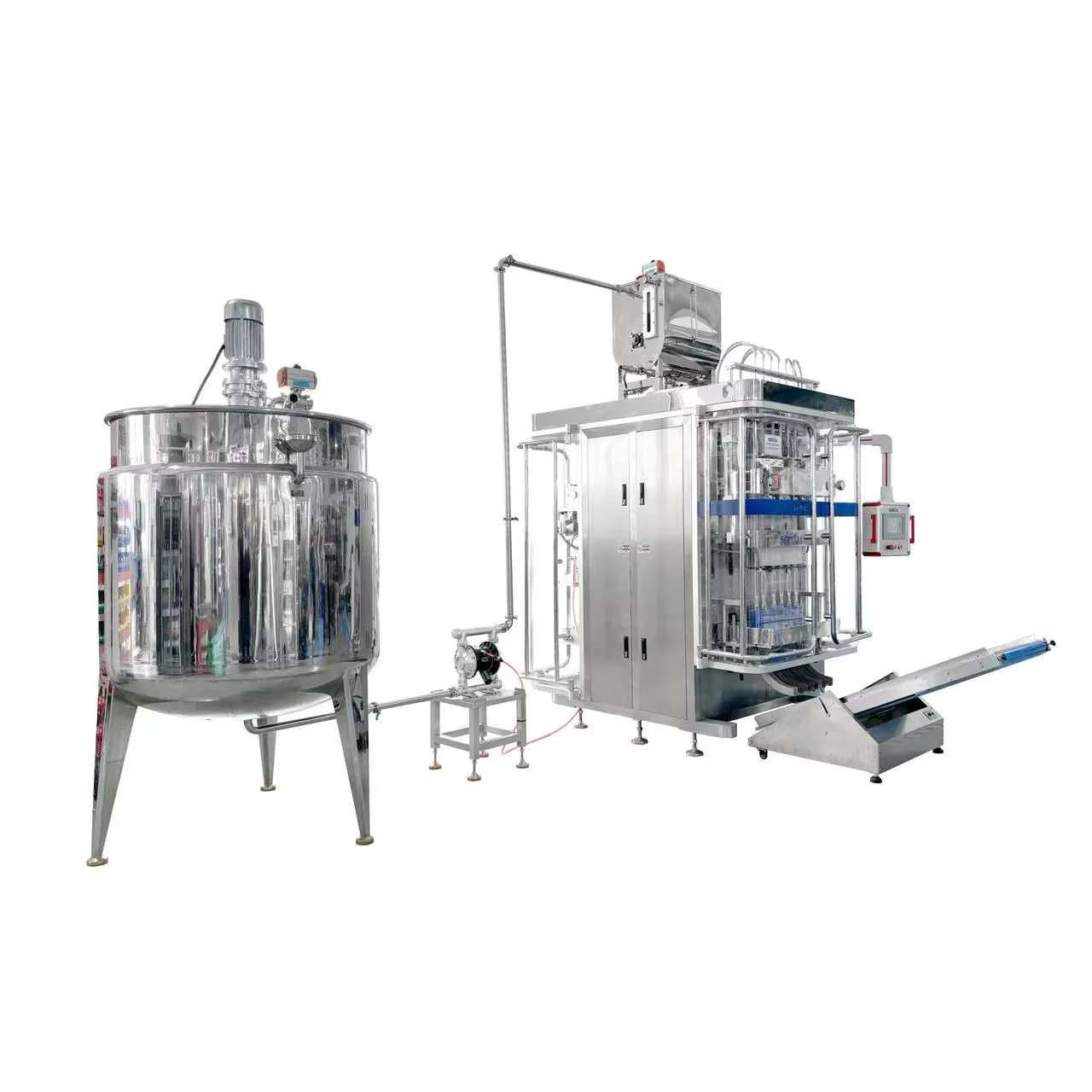 Multilane ice pop packaging machine overall view