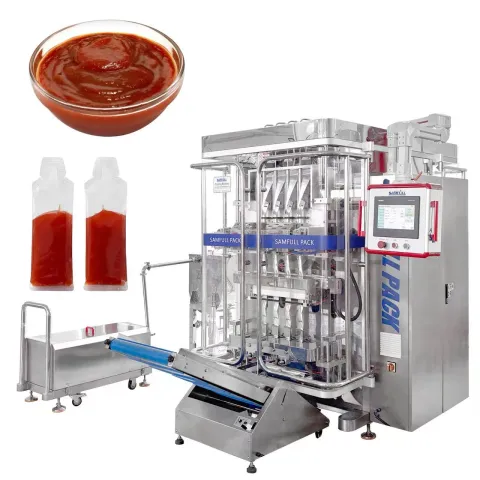 Multi-Lane (4-8 Tracks) Packaging Machine for Tomato Ketchup Small Irregular Shaped Sachets