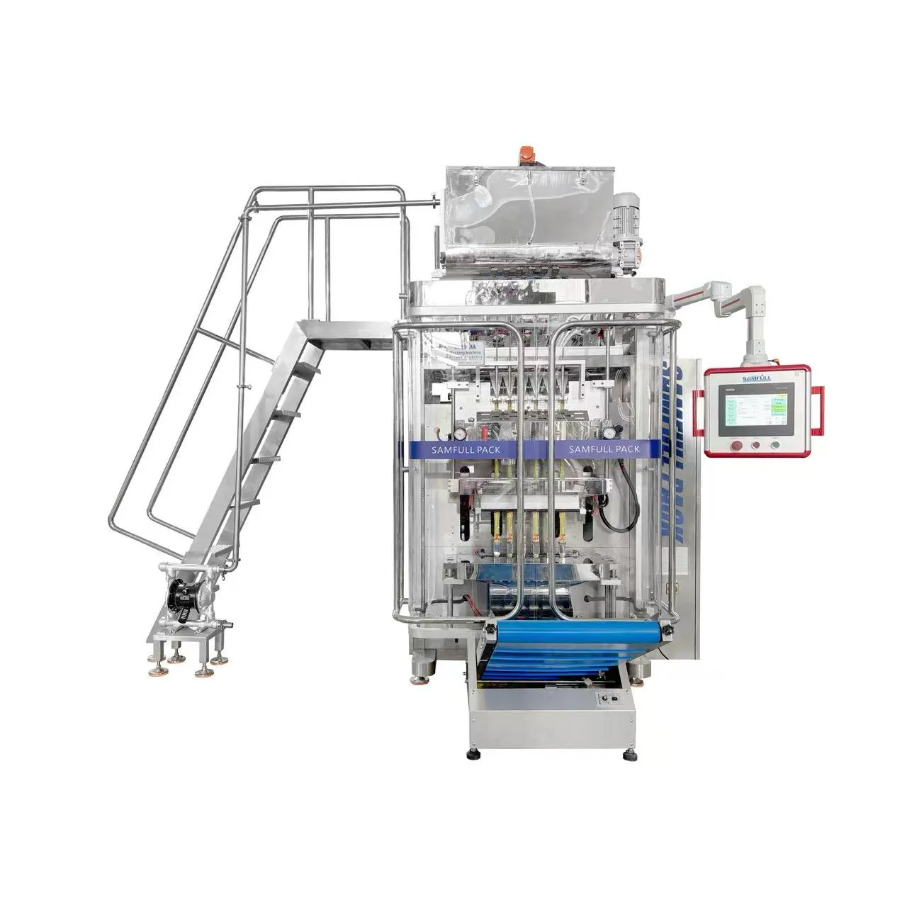 Multi-lane heat sealing unit for shaped sachets