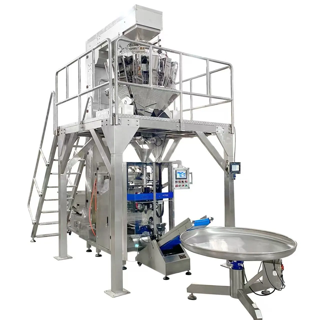 Multihead weigher system for peanut and snack weighing