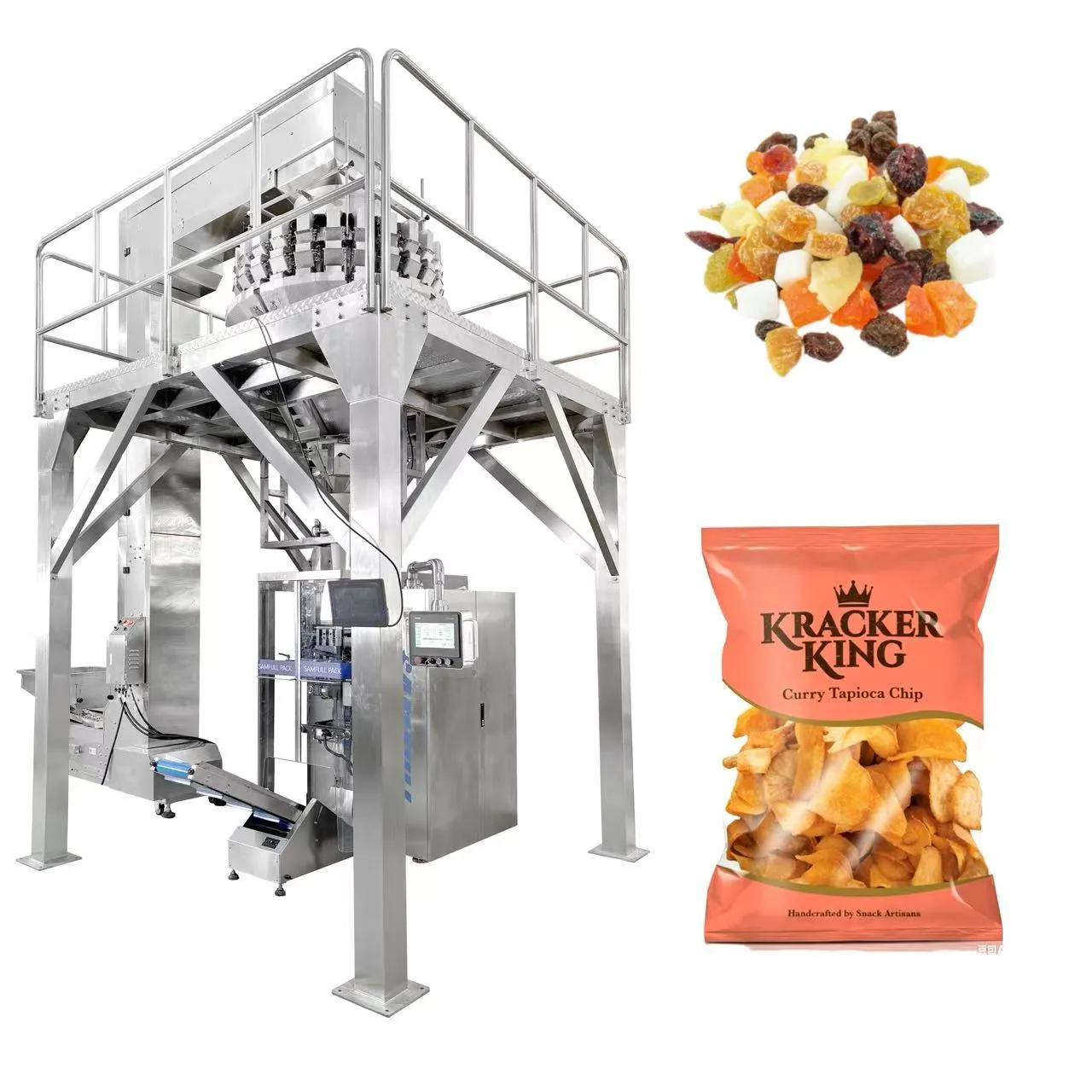 Automatic VFFS packaging machine for freeze dried fruits