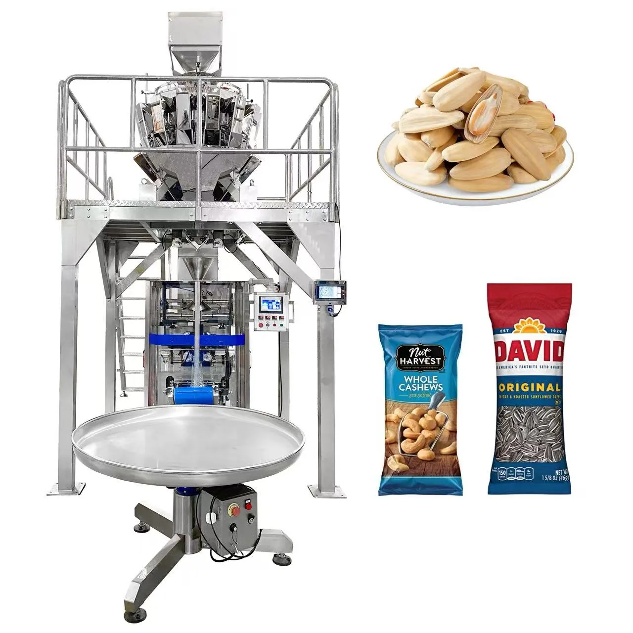 Vertical VFFS packaging machine for seeds and snack foods
