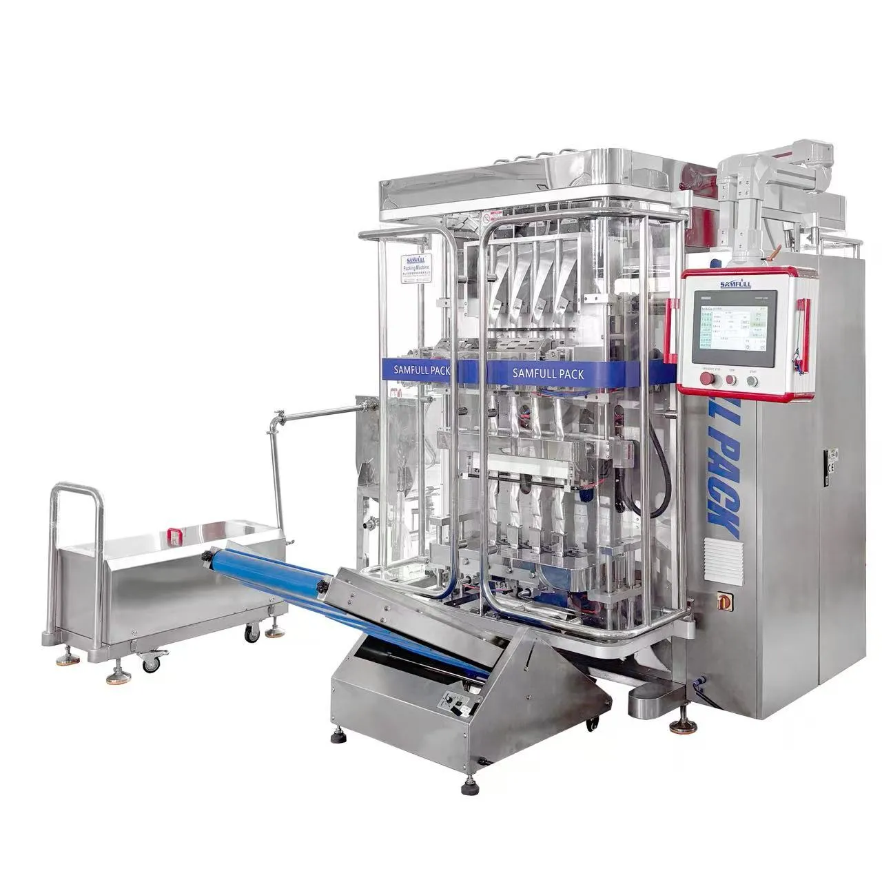 Automatic liquid packaging machine for multi-lane production